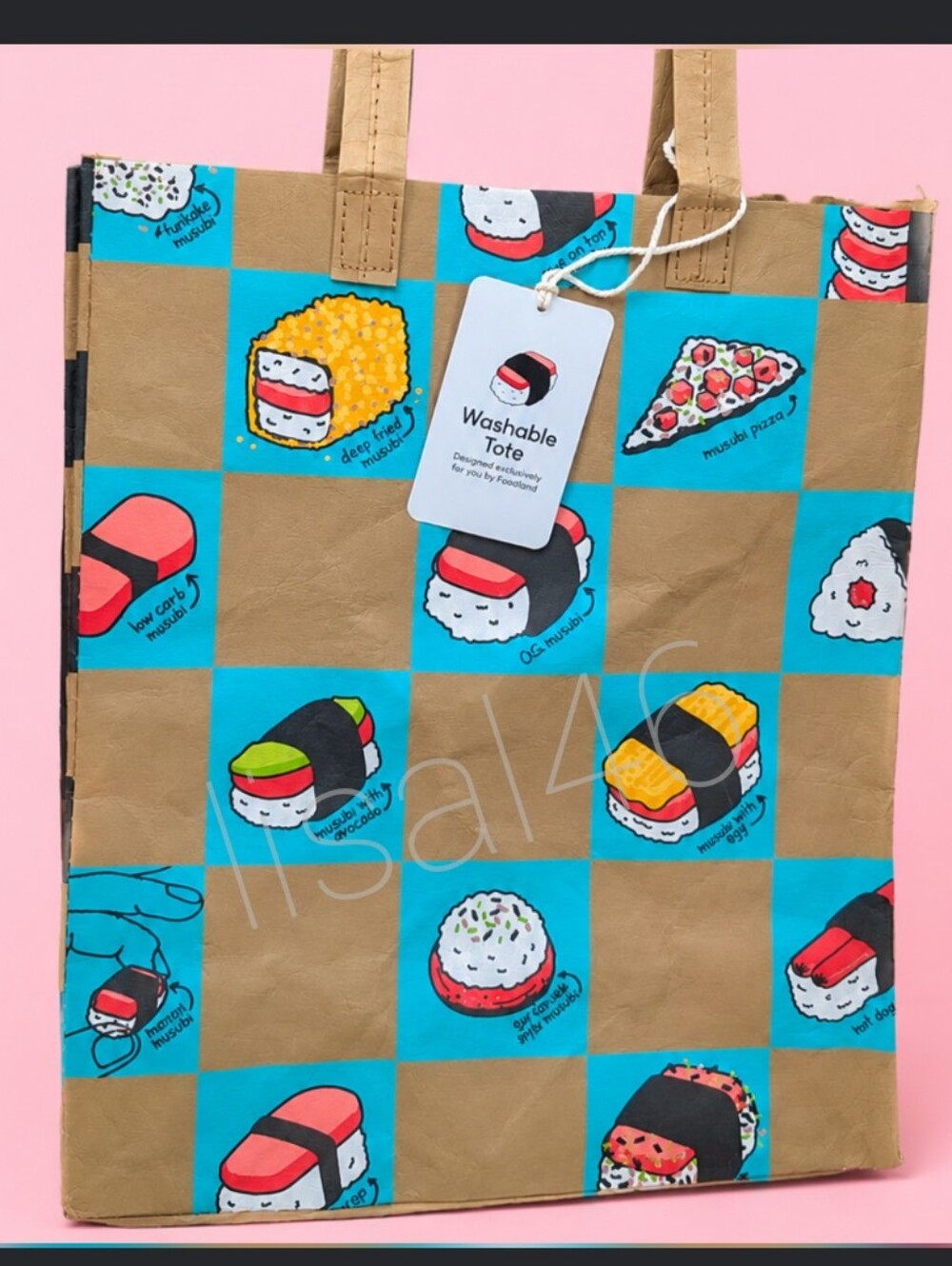 Foodland Hawaii Exclusive Spam Musubi Checkers Reusable Shopping Tote Bag